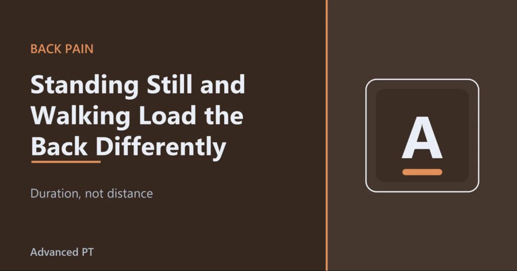 How Standing Still and Walking Load the Back Differently